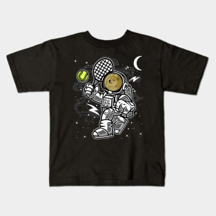 Astronaut Tennis Dogecoin DOGE Coin To The Moon Crypto Token Cryptocurrency Blockchain Wallet Birthday Gift For Men Women Kids Kids T-Shirt